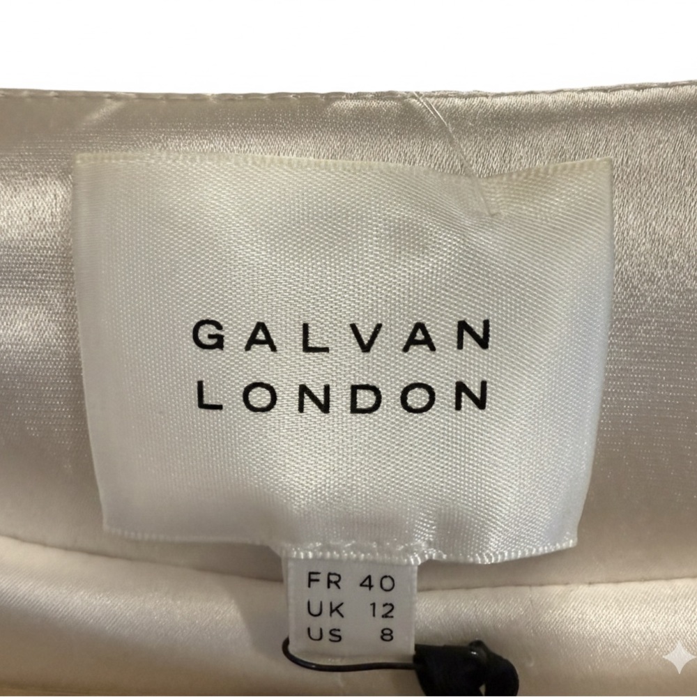 NWT Galvan London Platinum Silk Bell Sleeve Jacket Bridal Quiet Luxury‎ Luxe 8 - Picture 2 of 13